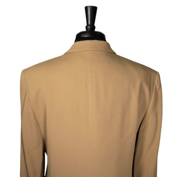 Ralph Lauren Women's Blazer Beige Wool Blend Stretch Work Career Suit Jacket 12 - Picture 7 of 10